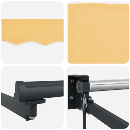 Manual Retractable Awning with LEDs Sand