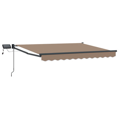 Manual Retractable Awning with LEDs Taupe