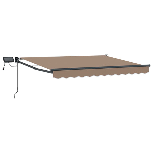 Manual Retractable Awning with LEDs Taupe