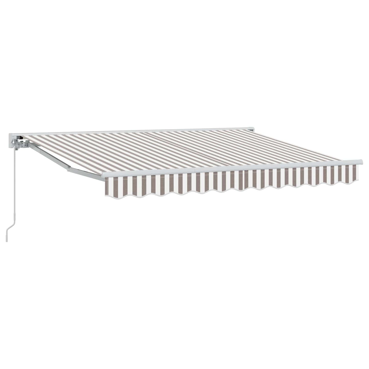 Manual Retractable Awning Light Grey and White 4.5 x 3 m
