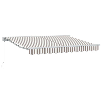 Manual Retractable Awning Light Grey and White 4.5 x 3 m