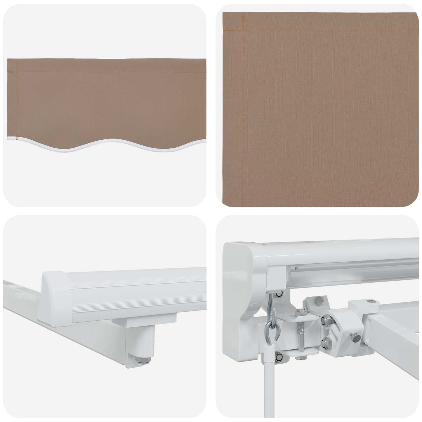 Manual Awning Frame with LEDs Taupe 4.5 x 3 m