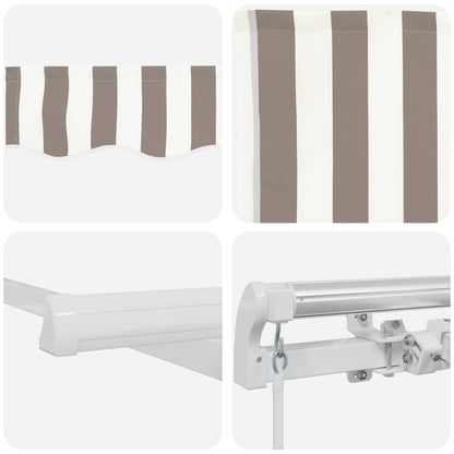 Retractable Awning Light Grey and White 450 x 350 cm