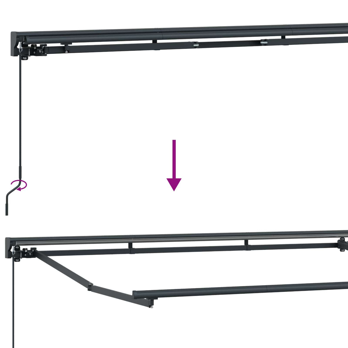 Manual Retractable Awning Sand 4.5 x 3.5 m