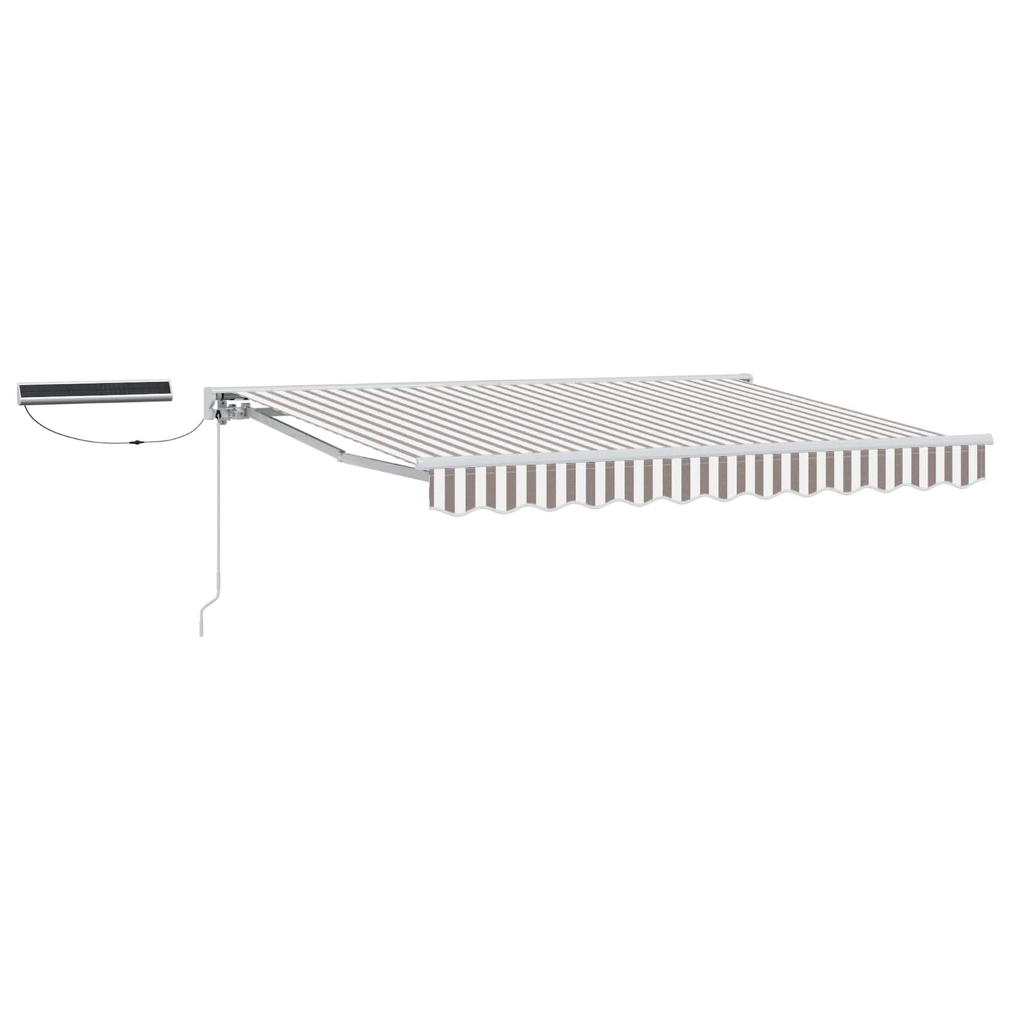 Electric Retractable Awning Light Grey and White 4.5 x 3.5 m