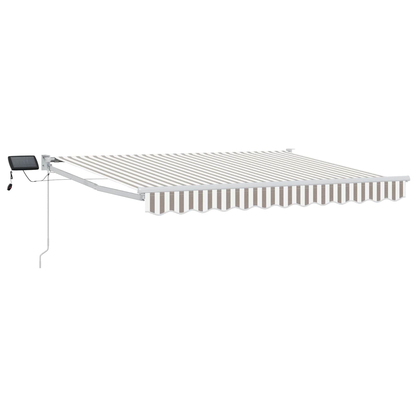 Manual Retractable Awning with LEDs Light Grey and White