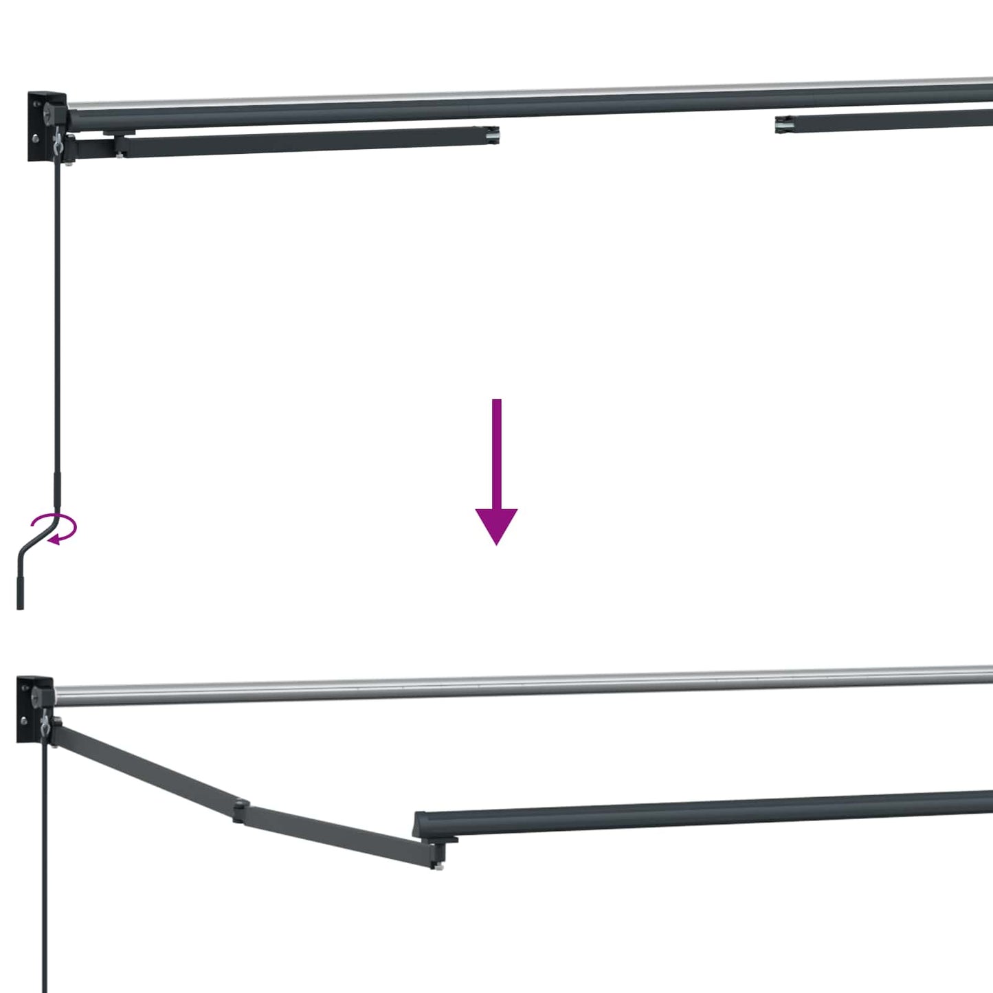 Manual Retractable Awning with LEDs Sand