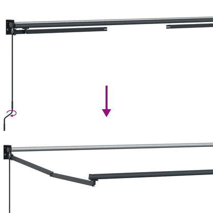 Manual Retractable Awning with LEDs Sand