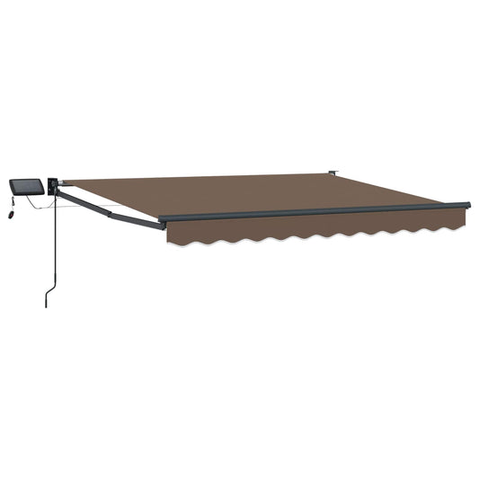 Manual Retractable Awning with LEDs Taupe