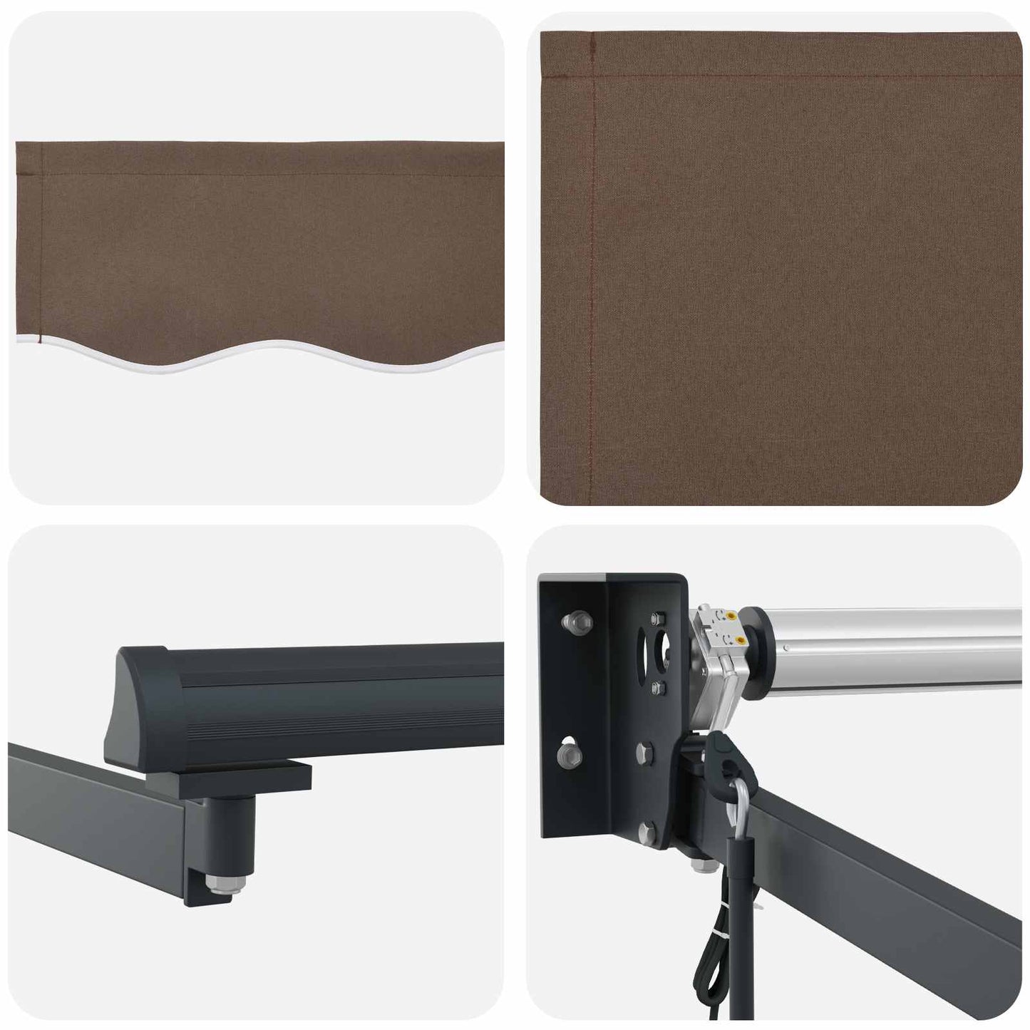Electric Retractable Awning Taupe 5 x 3 m