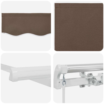 Retractable Awning Taupe 500 x 350 cm Fabric and Aluminium