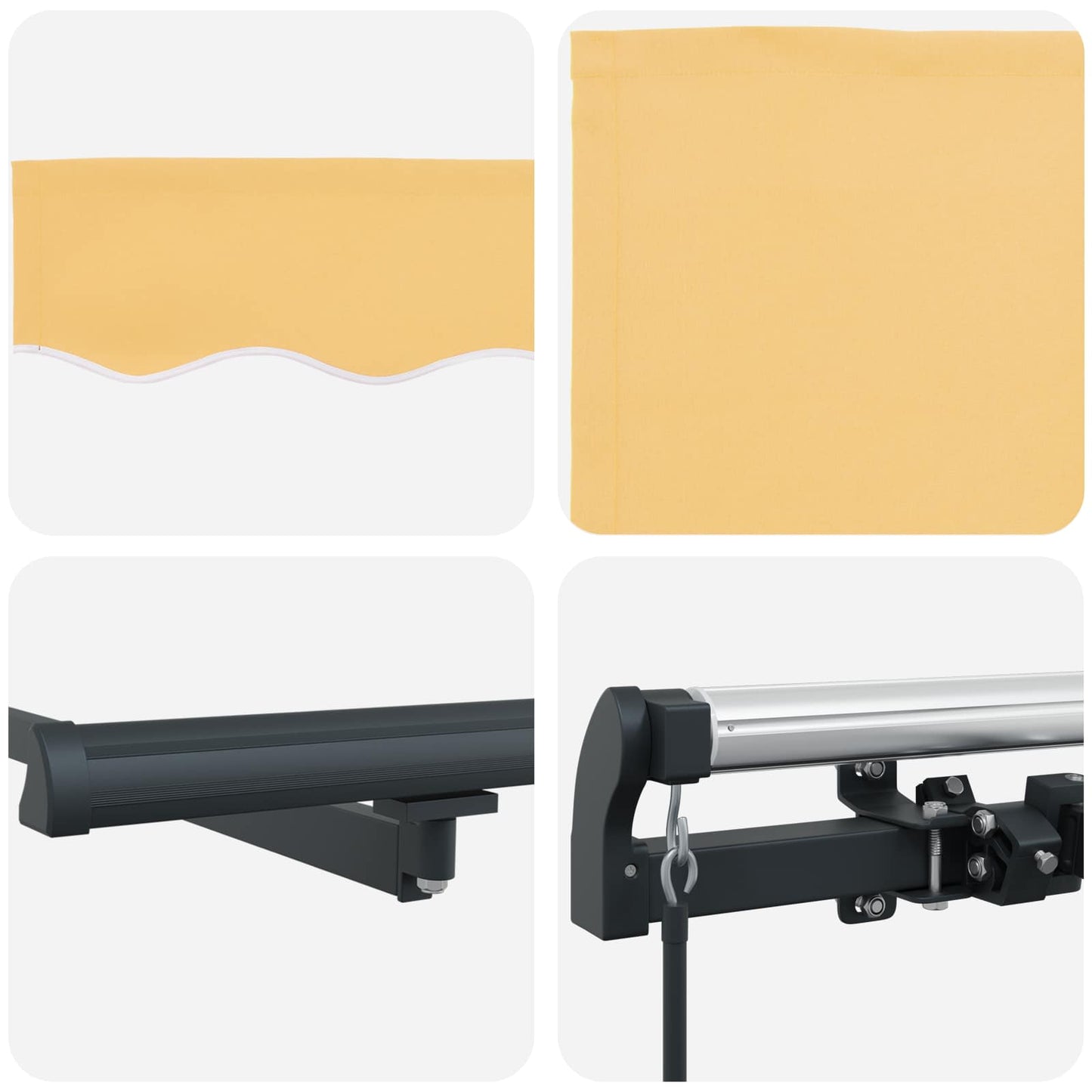 Retractable Awning Sand 500 x 350 cm Polyester and Aluminium
