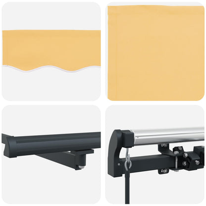 Retractable Awning Sand 500 x 350 cm Polyester and Aluminium