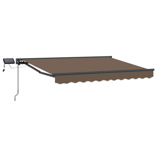 Manual Awning Frame with LEDs Taupe 5 x 3.5 m