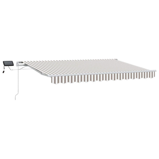 Retractable Awning Light Grey and White 600 x 300 cm