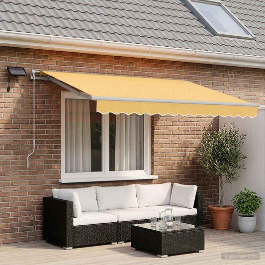 Retractable Awning Sand 600 x 300 cm Fabric and Aluminium