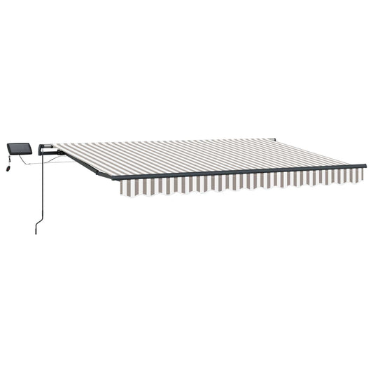 Retractable Awning Light Grey and White 600 x 300 cm