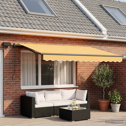 Retractable Awning Sand 600 x 300 cm Fabric and Aluminium