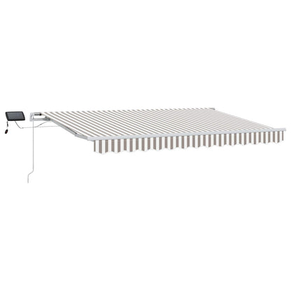 Retractable Awning Light Grey and White 600 x 350 cm