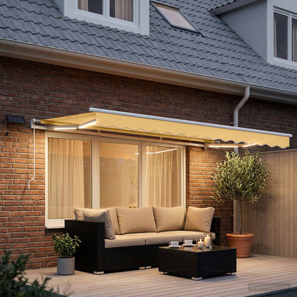 Retractable Awning Sand 600 x 350 cm Fabric and Aluminium