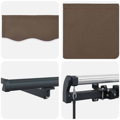 Retractable Awning Taupe 600 x 350 cm Polyester and Steel
