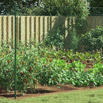 Chain Link Fence Green 2 x 20 m Steel