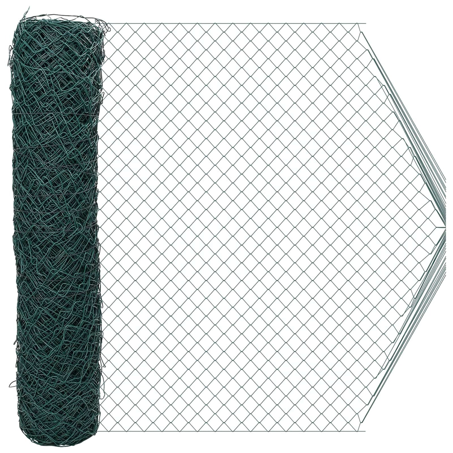 Chain Link Fence Green 2 x 20 m Steel