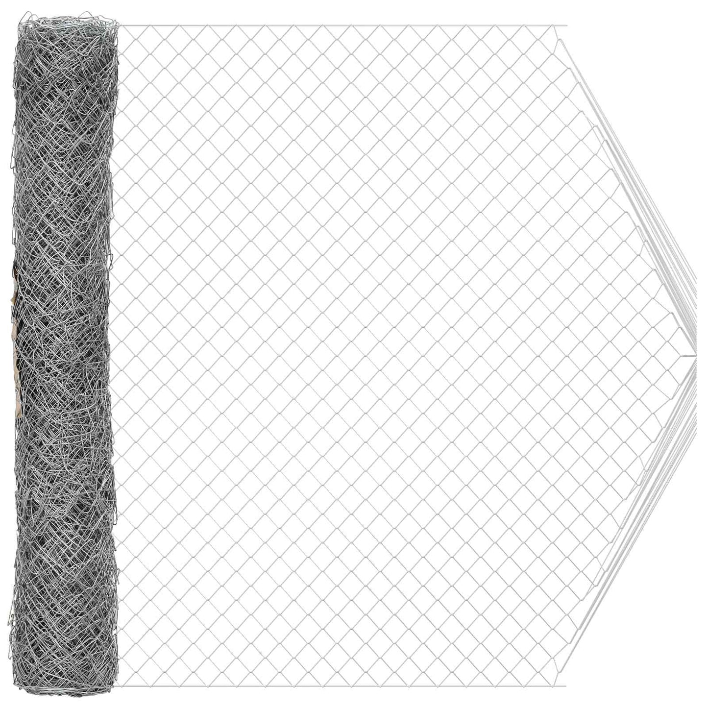 Chain Link Fence Galvanised 2 x 10 m Glass