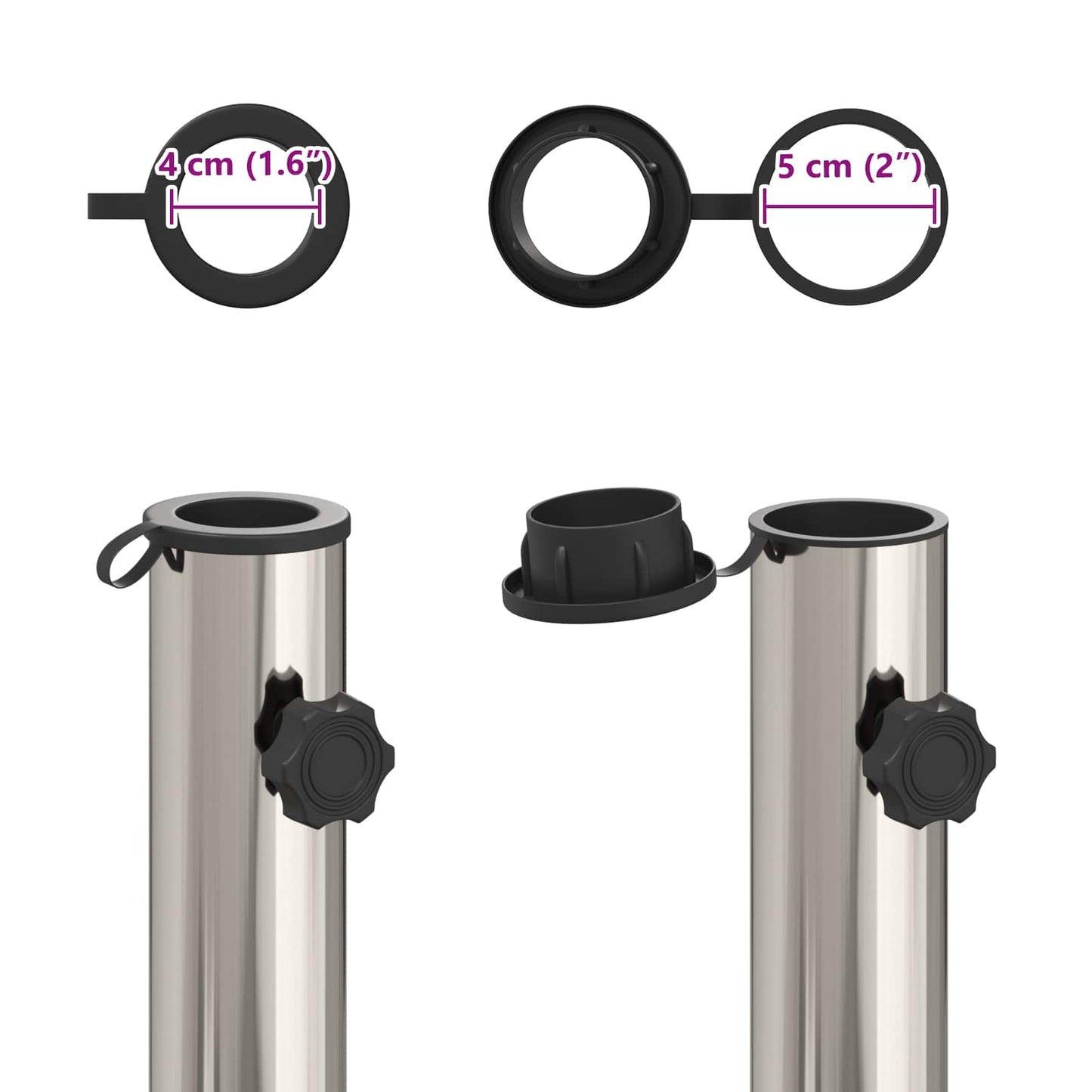 Parasol Base for 40-50 mm Pole 26.45 kg Grey for 40-50 mm Pole