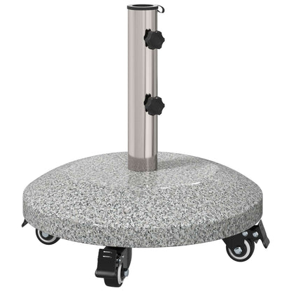Granite Parasol Base with Wheels for 4-5 cm Pole 27.2 kg Grey