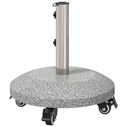 Granite Parasol Base with Wheels for 4-5 cm Pole 27.2 kg Grey