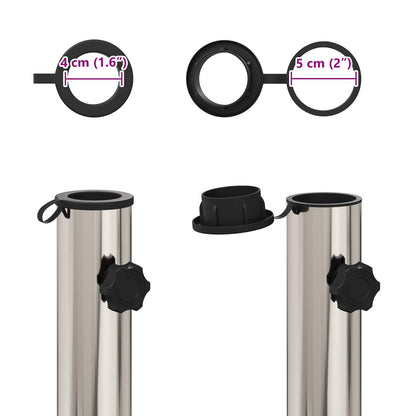 Parasol Base Tube 0.63 kg Natural Stainless Steel