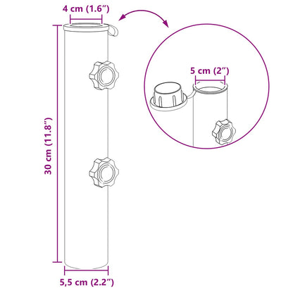 Parasol Base Tube 0.63 kg Natural Stainless Steel