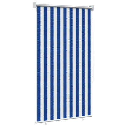 Outdoor Roller Blind 90% UV Block Blue and White Stripe HDPE