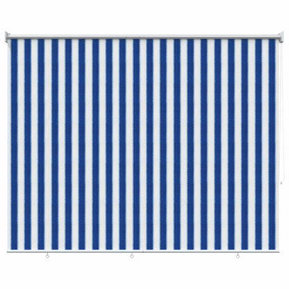 Outdoor Roller Blind 90% UV Block Blue and White Stripe HDPE