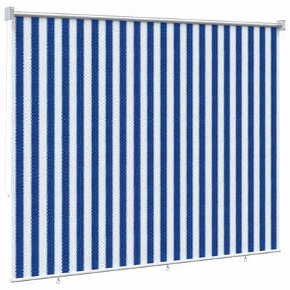 Outdoor Roller Blind 90% UV Block Blue and White Stripe HDPE