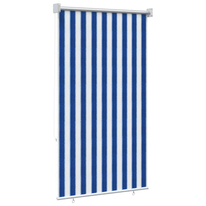 Outdoor Roller Blind 90% UV Block Blue and White Stripe HDPE