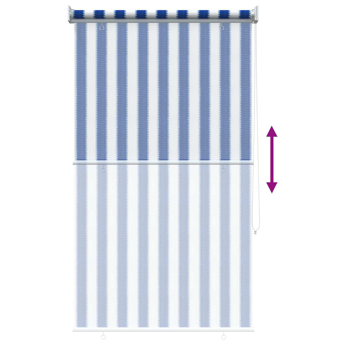 Outdoor Roller Blind 90% UV Block Blue and White Stripe HDPE