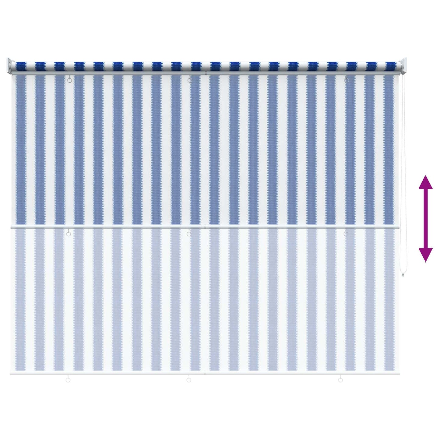 Outdoor Roller Blind 90% UV Block Blue and White Stripe HDPE
