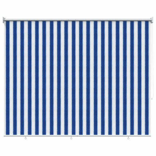 Outdoor Roller Blind 90% UV Block Blue and White Stripe