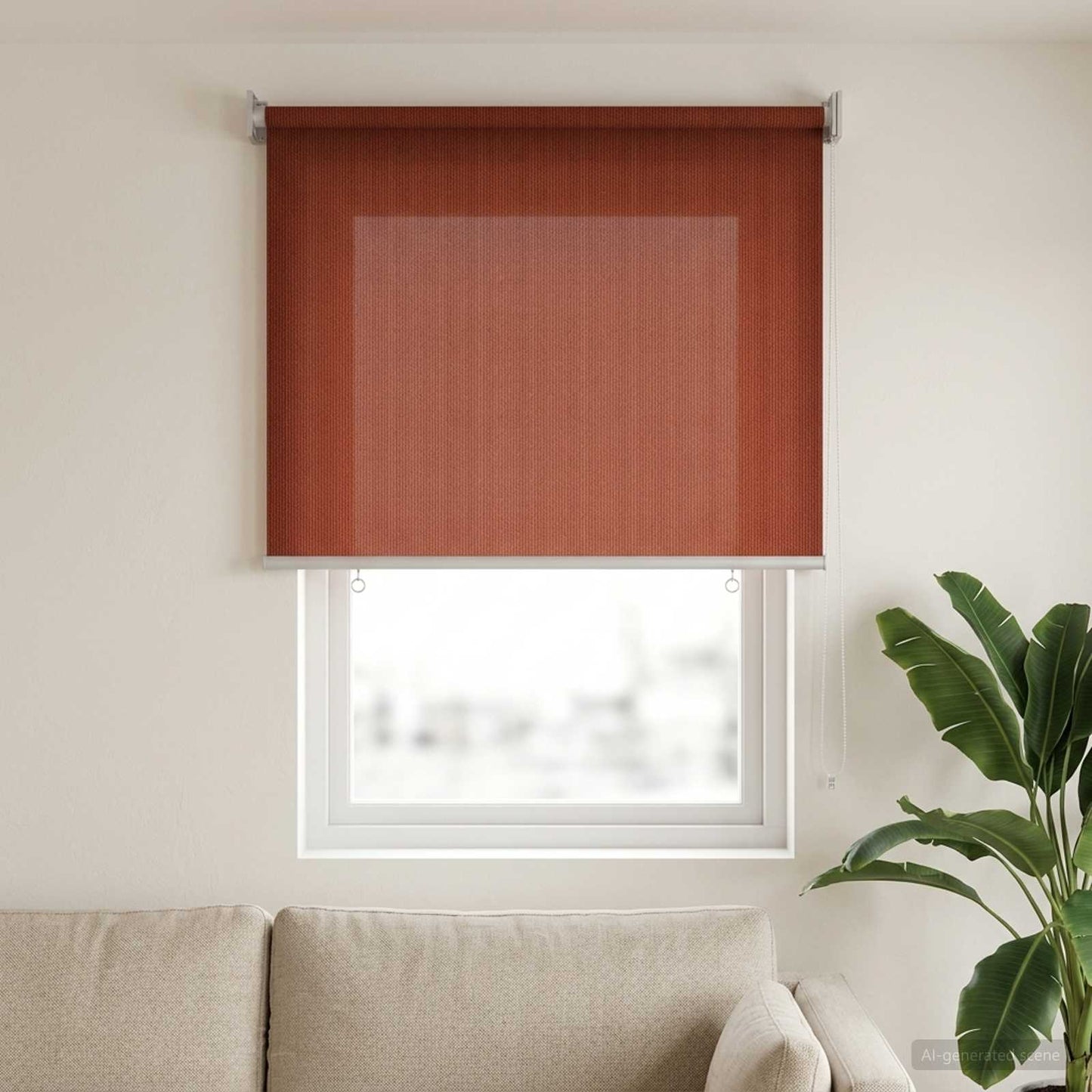 Outdoor Roller Blind 90% UV Block Terracota 100 x 140 cm HDPE
