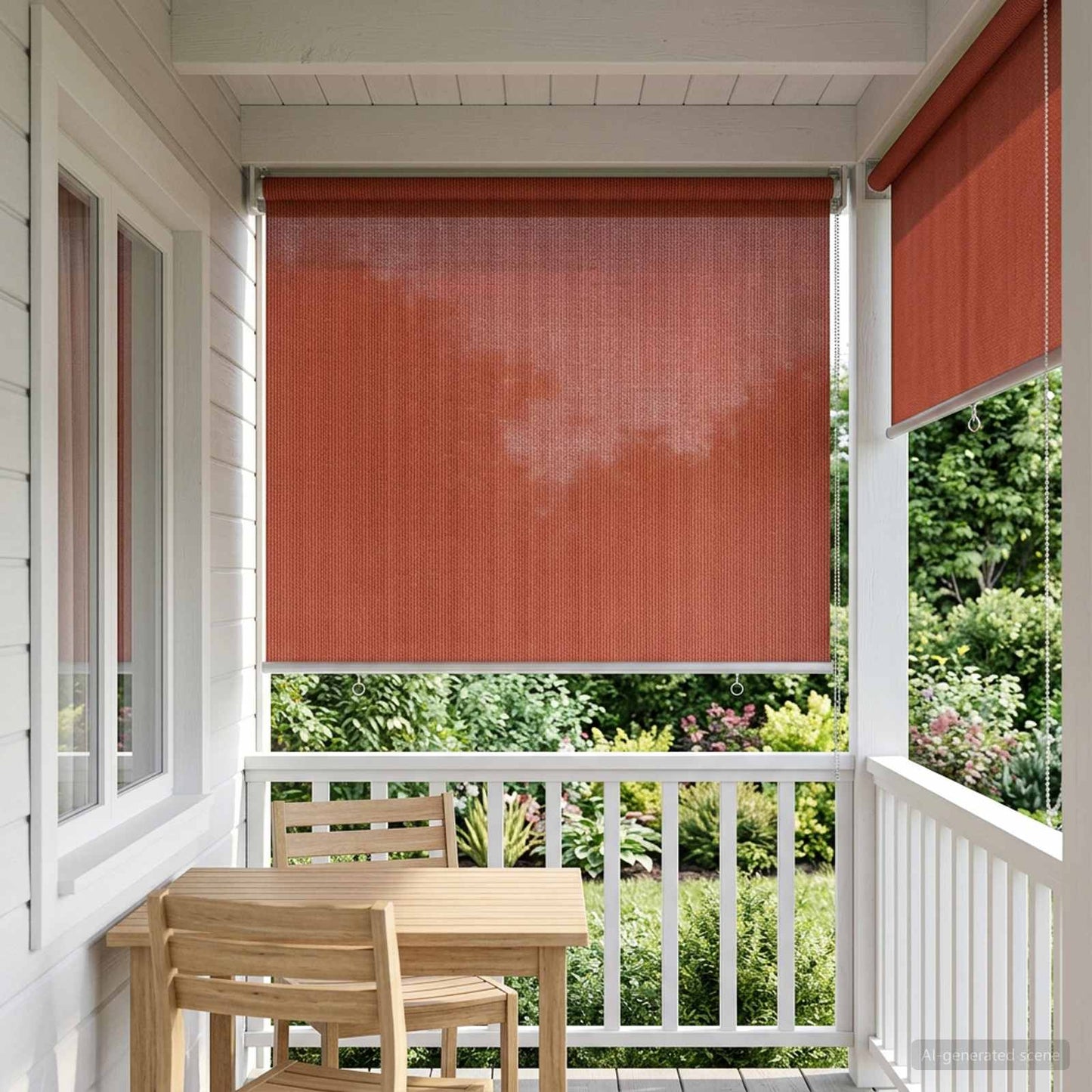 Outdoor Roller Blind 90% UV Block Terracota 100 x 140 cm HDPE