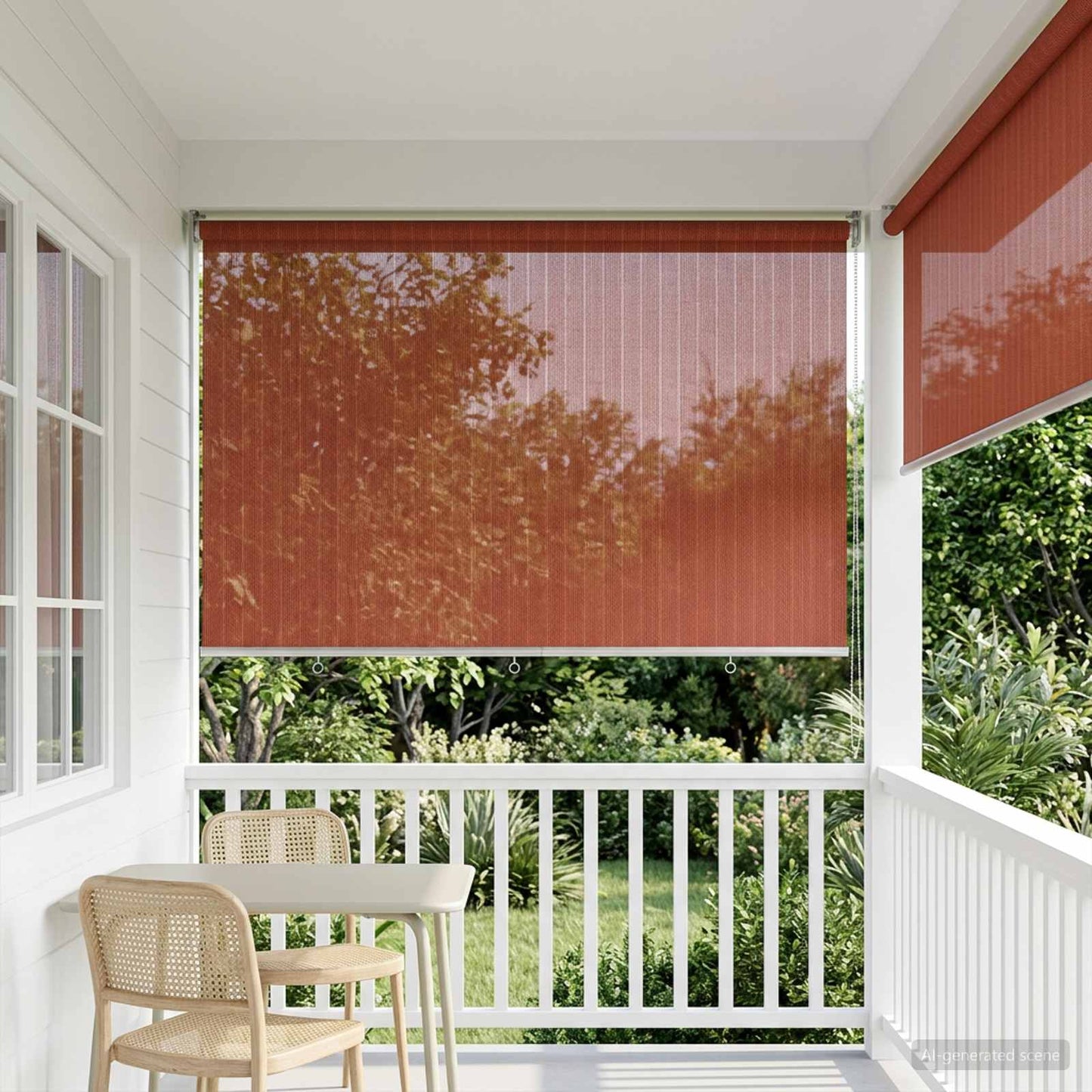 Outdoor Roller Blind 90% UV Block Terracota 140 x 140 cm HDPE