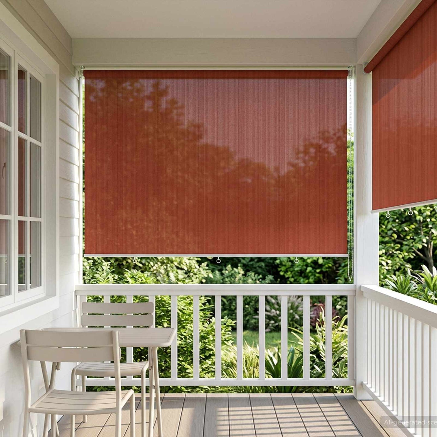 Outdoor Roller Blind 90% UV Block Terracota 400 x 140 cm HDPE