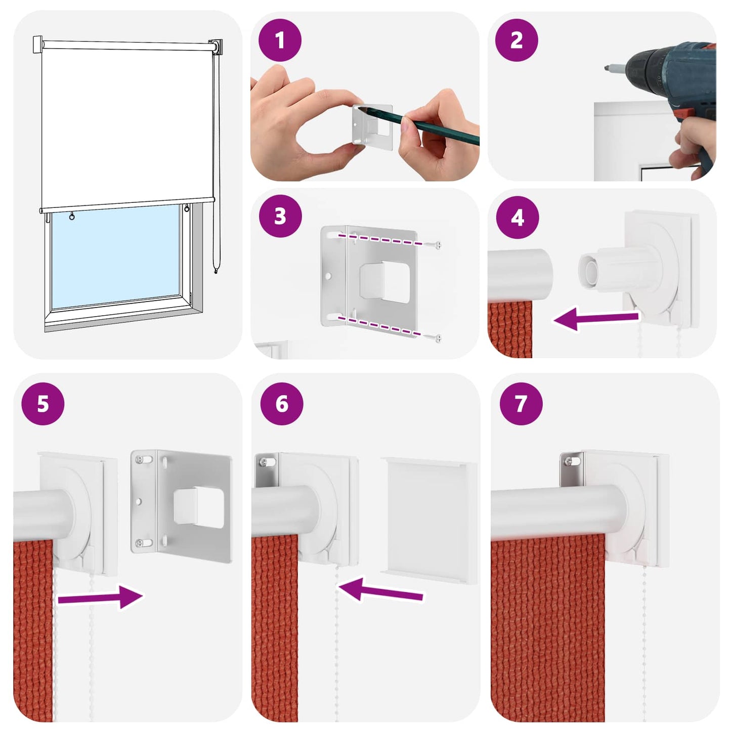 Outdoor Roller Blind 90% UV Block Terracota 80 x 230 cm HDPE