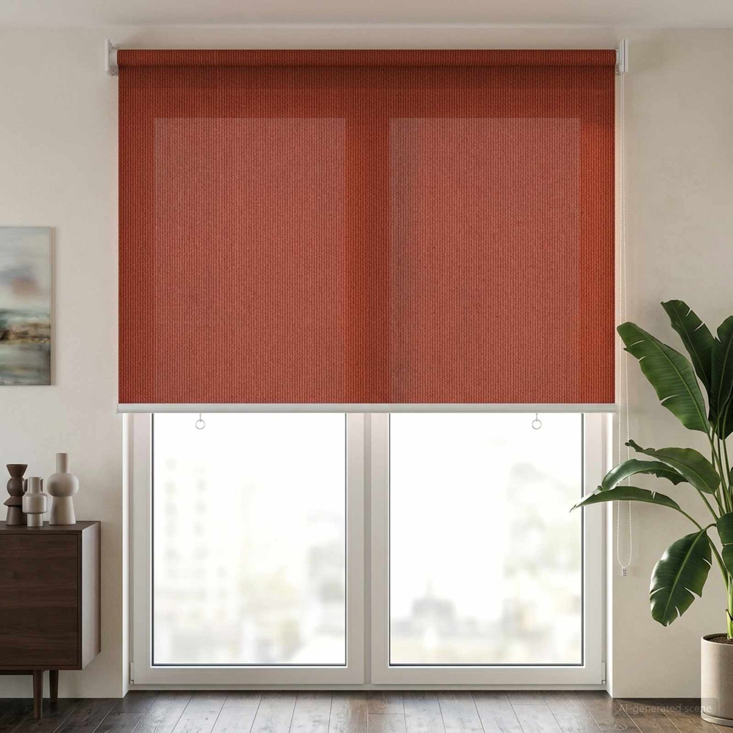 Outdoor Roller Blind 90% UV Block Terracota 120 x 230 cm HDPE