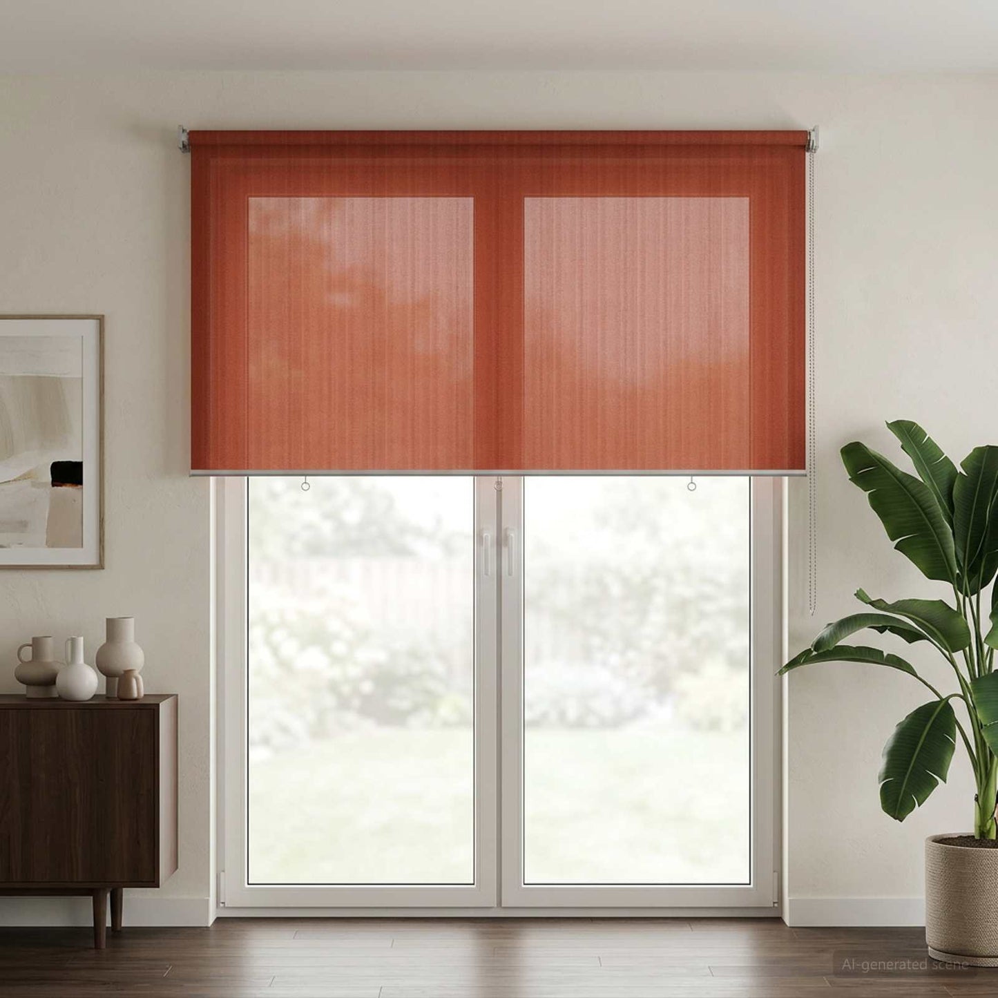 Outdoor Roller Blind 90% UV Block Terracota 350 x 230 cm HDPE