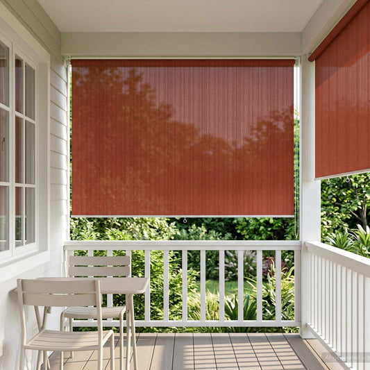 Outdoor Roller Blind 90% UV Block Terracota 400 x 230 cm HDPE