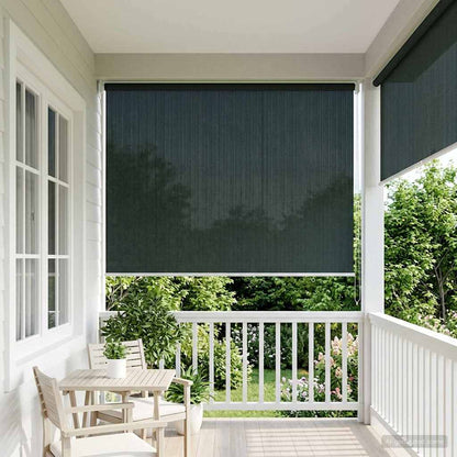 Outdoor Roller Blind 90% UV Block Dark Green 140 x 140 cm HDPE