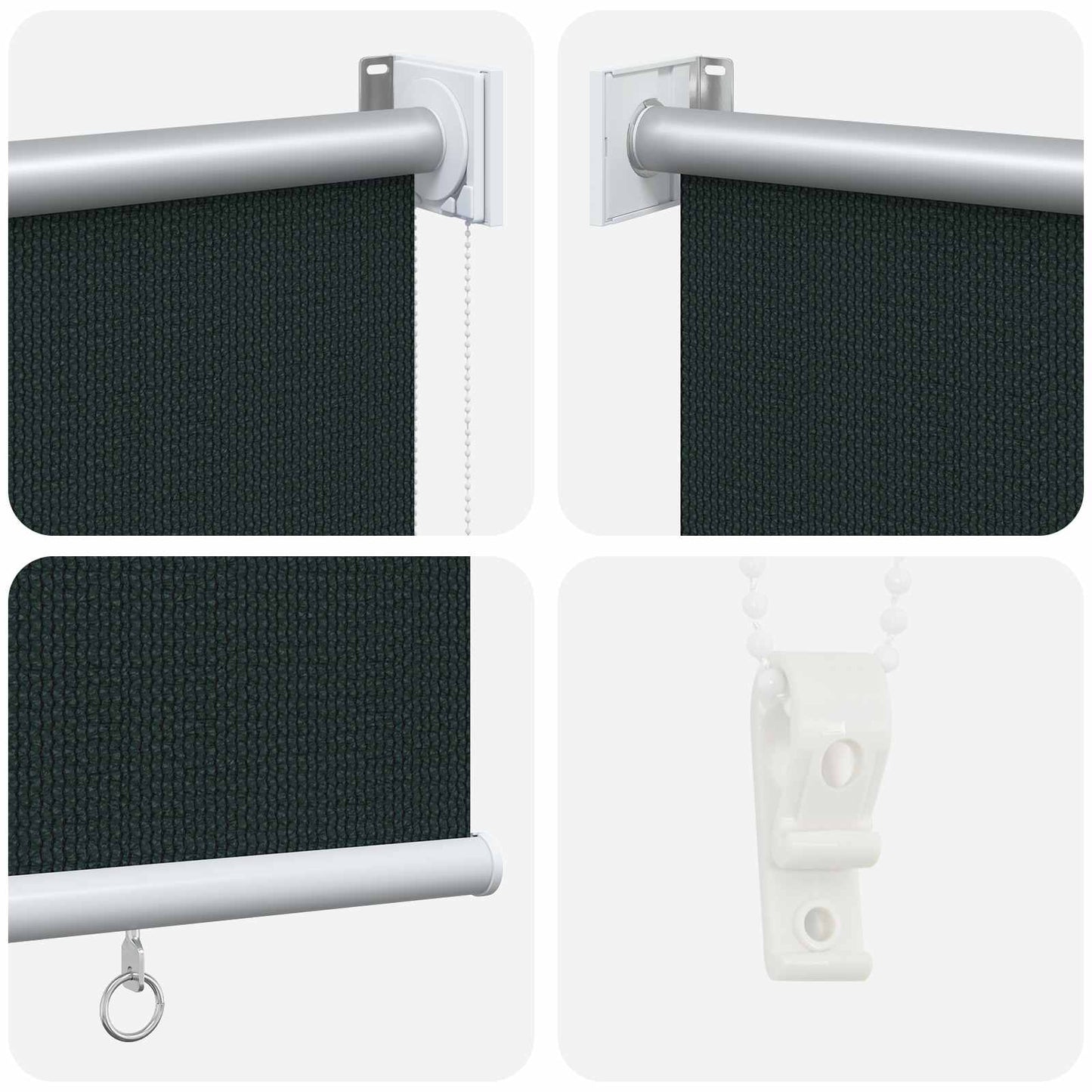 Outdoor Roller Blind 90% UV Block Dark Green 350 x 140 cm HDPE